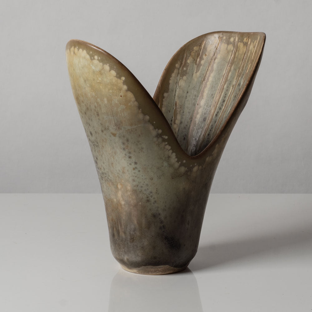 Carl Harry Stålhane for Rorstrand stoneware vase with light brown crystalline glaze L3499