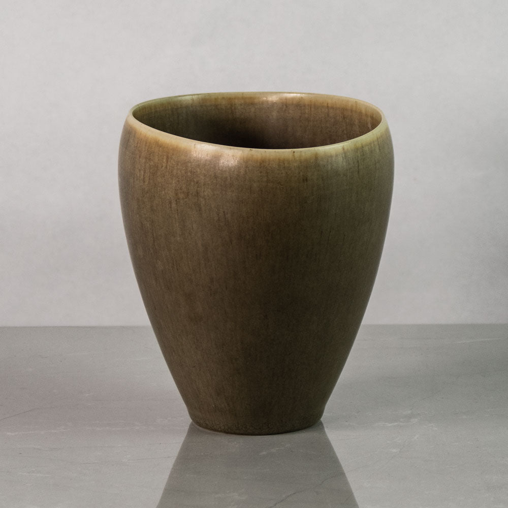 Per Linnemann-Schmidt for Palshus, Denmark, stoneware vase with brown haresfur glaze J1717