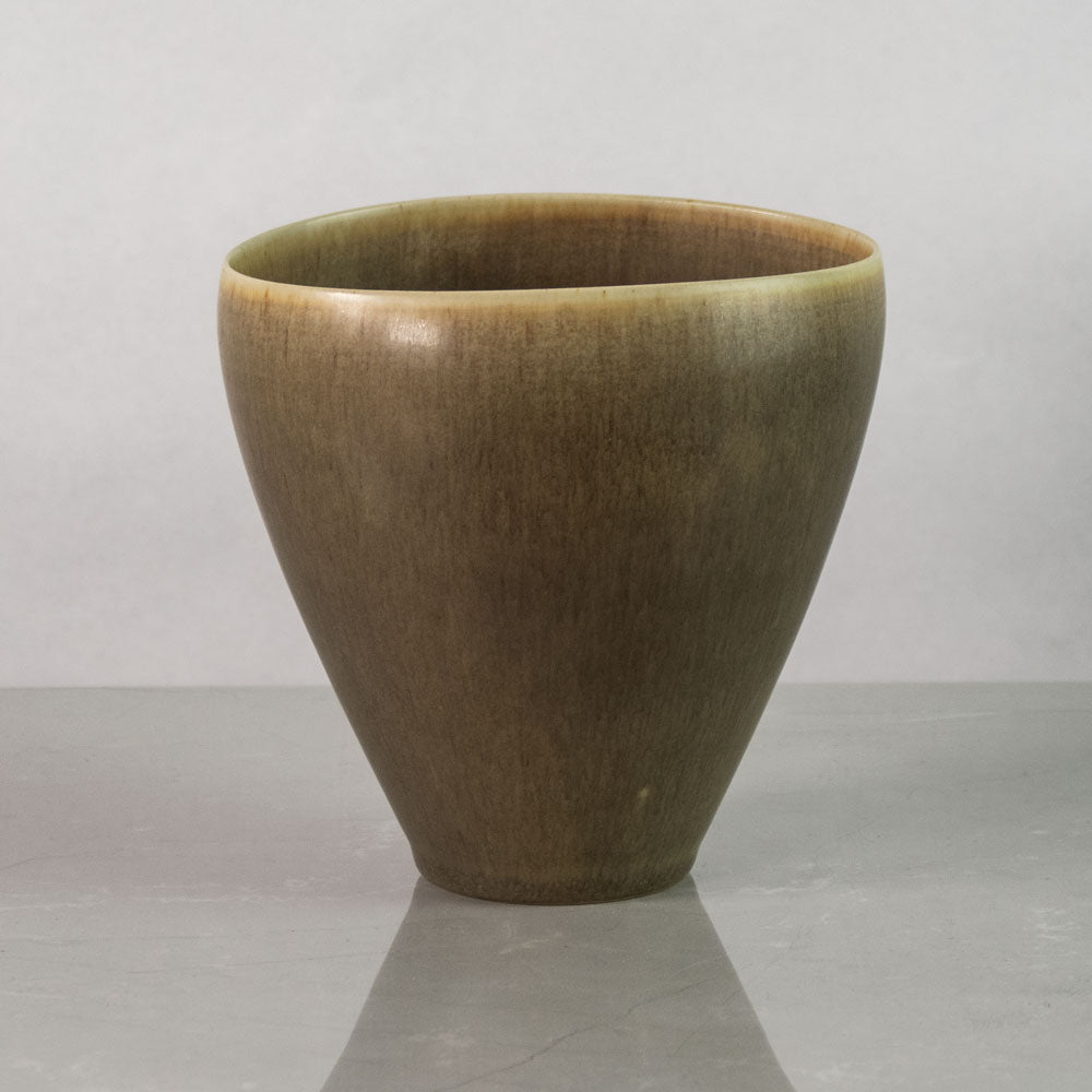 Per Linnemann-Schmidt for Palshus, Denmark, stoneware vase with brown haresfur glaze J1717