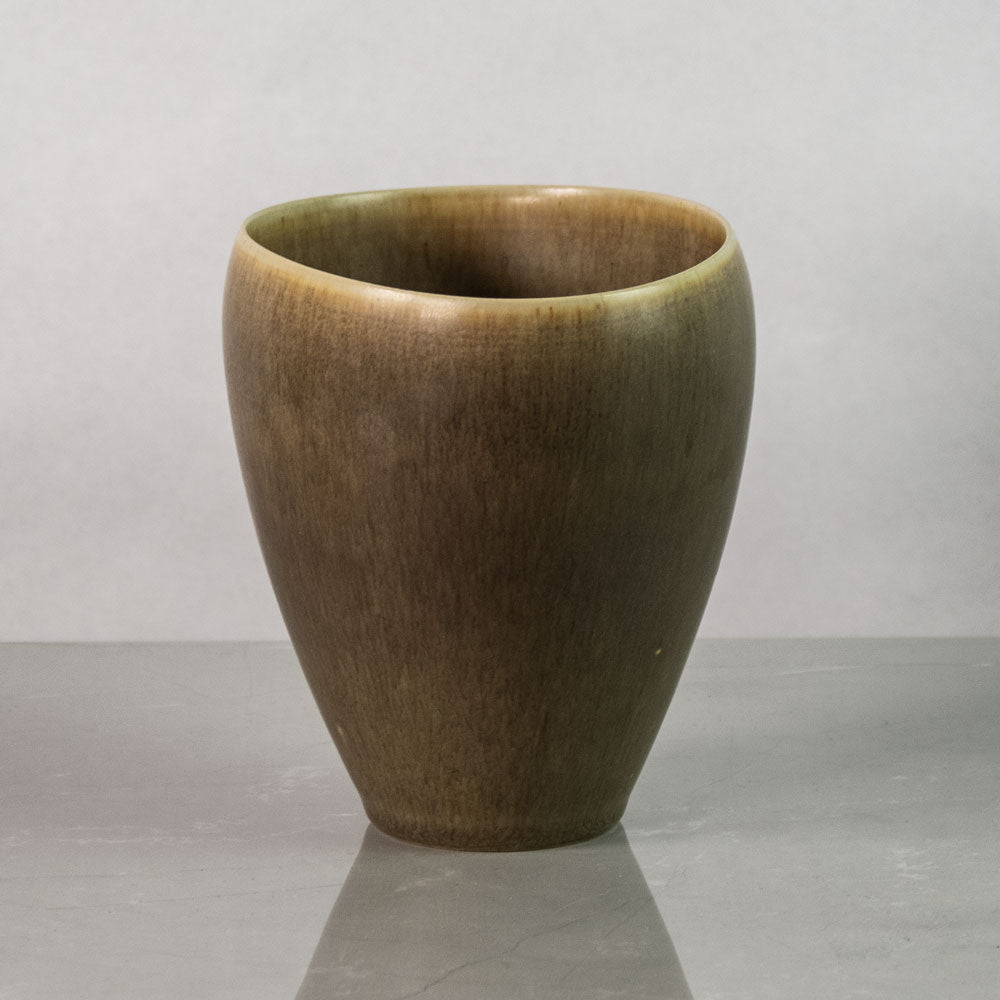 Per Linnemann-Schmidt for Palshus, Denmark, stoneware vase with brown haresfur glaze J1717