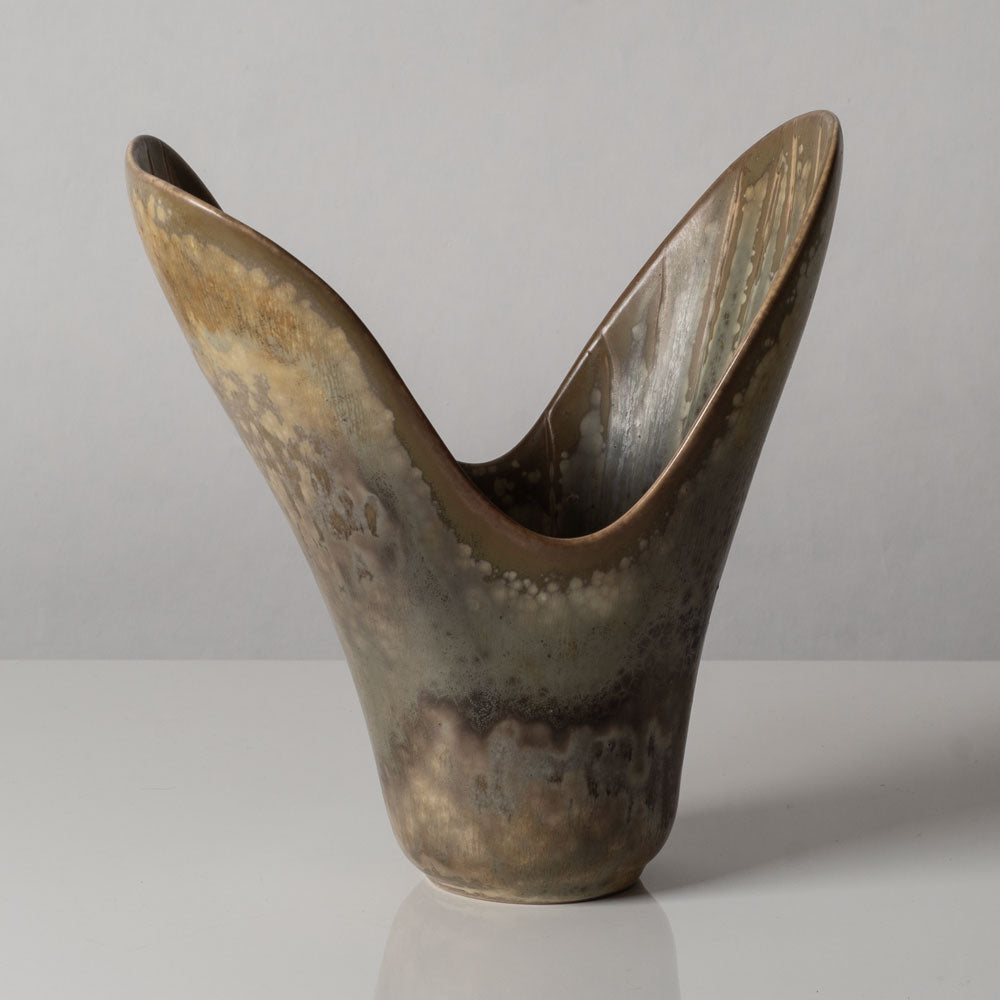 Carl Harry Stålhane for Rorstrand stoneware vase with light brown crystalline glaze L3499