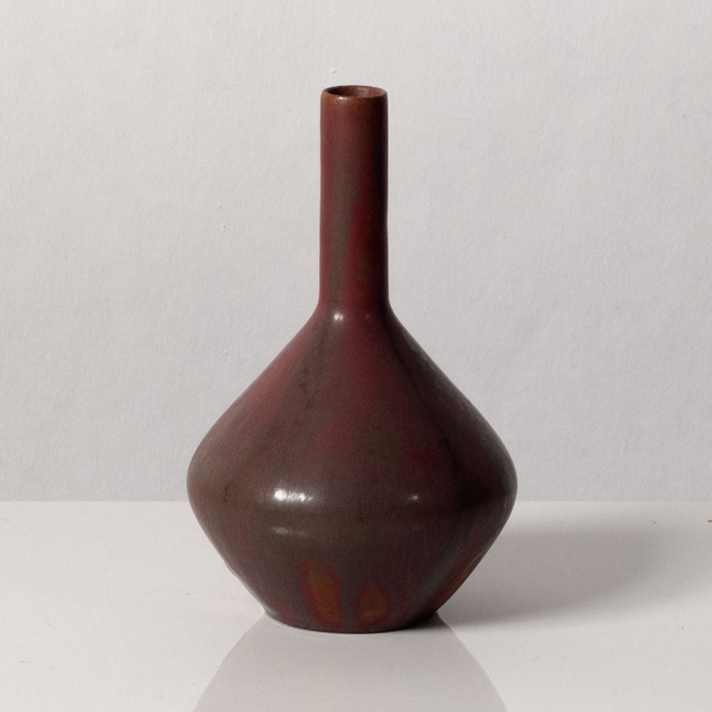 Carl Harry Stalhane for Rorstrand, Sweden, stoneware cabinet vase with brown haresfur glaze L3627