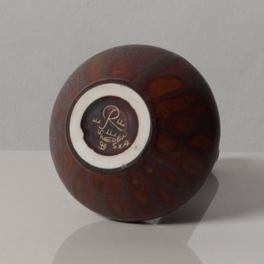 Carl Harry Stalhane for Rorstrand, Sweden, stoneware cabinet vase with brown haresfur glaze L3627