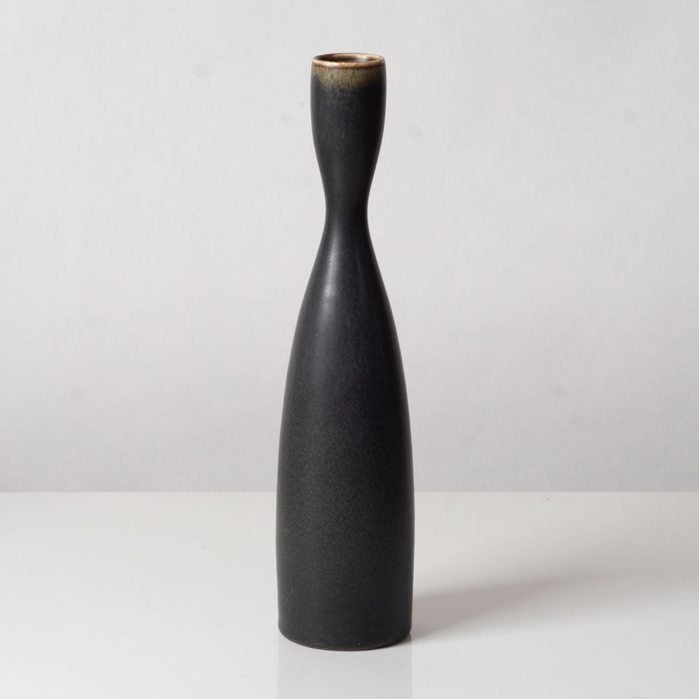 Carl Harry Stålhane for Rörstrand, Sweden, unique stoneware vase with matte dark brown glaze L3405