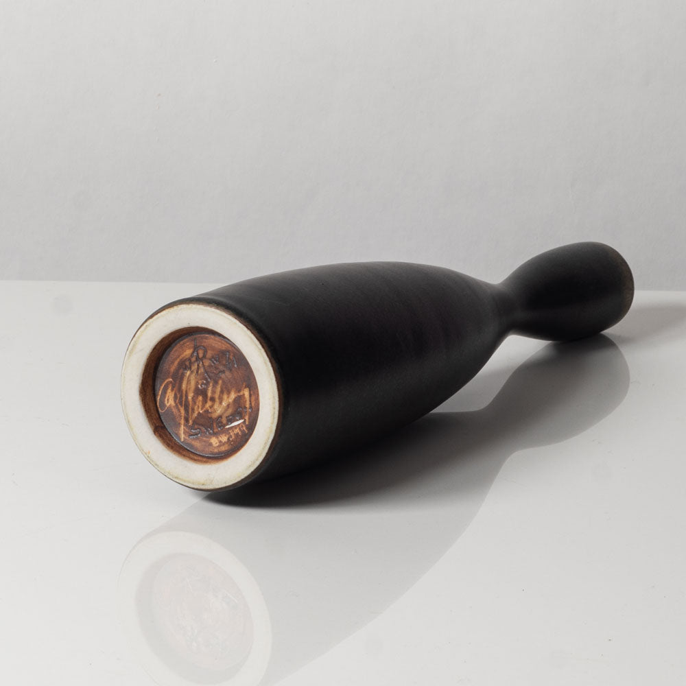 Carl Harry Stålhane for Rörstrand, Sweden, unique stoneware vase with matte dark brown glaze L3405