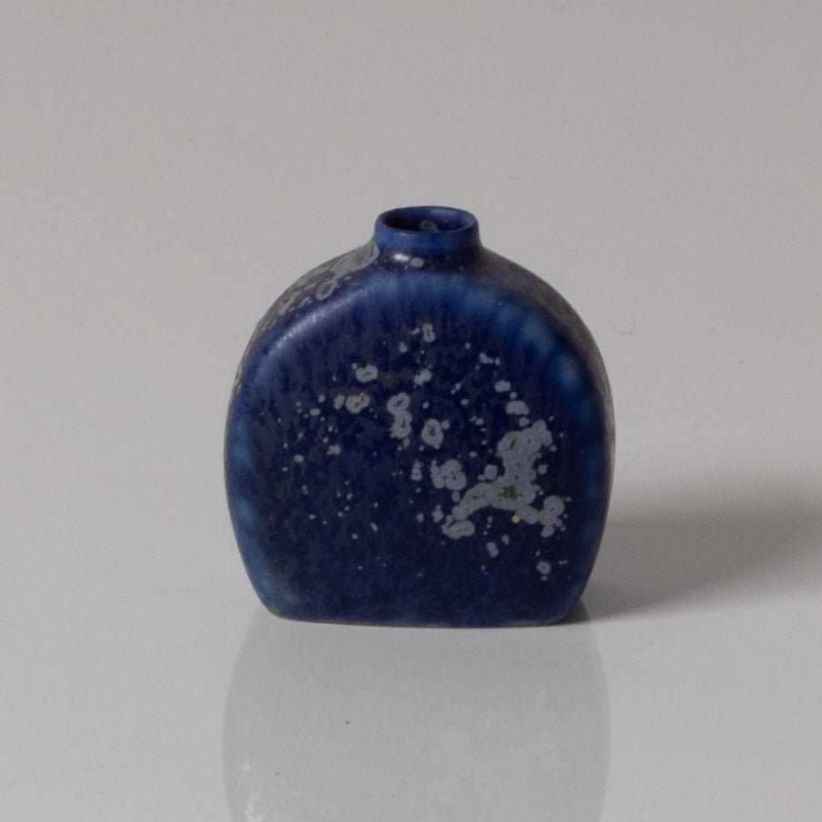 Carl Harry Stålhane for Rörstand, Sweden, miniature vase with matte blue glaze N9417