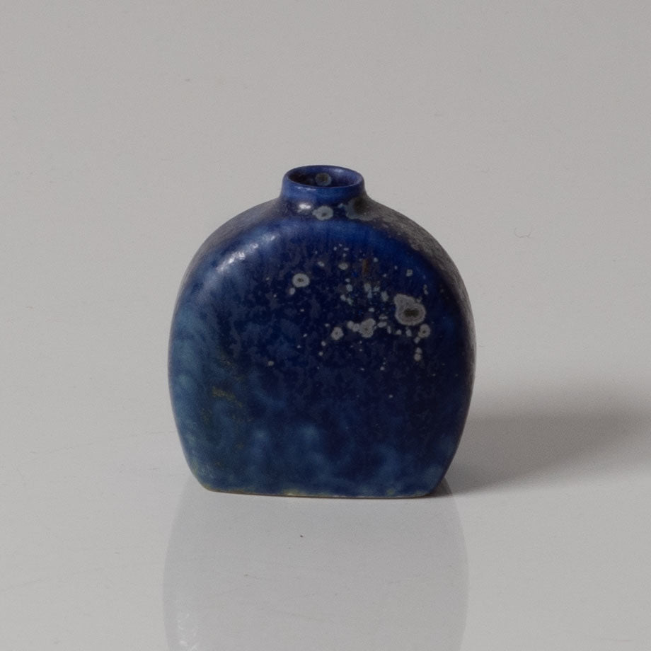 Carl Harry Stålhane for Rörstand, Sweden, miniature vase with matte blue glaze N9417
