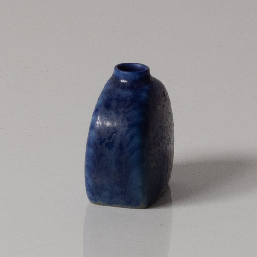 Carl Harry Stålhane for Rörstand, Sweden, miniature vase with matte blue glaze N9417