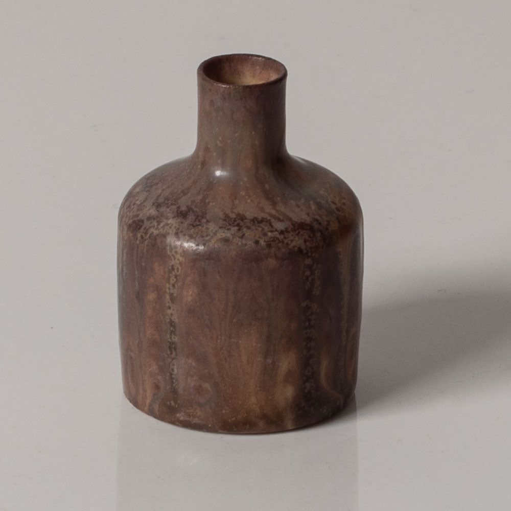 Carl Harry Stålhane for Rörstand, Sweden, miniature vase with matte brown glaze J1456