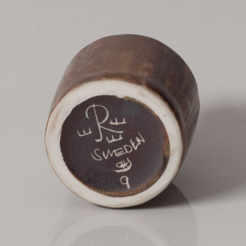 Carl Harry Stålhane for Rörstand, Sweden, miniature vase with matte brown glaze J1456