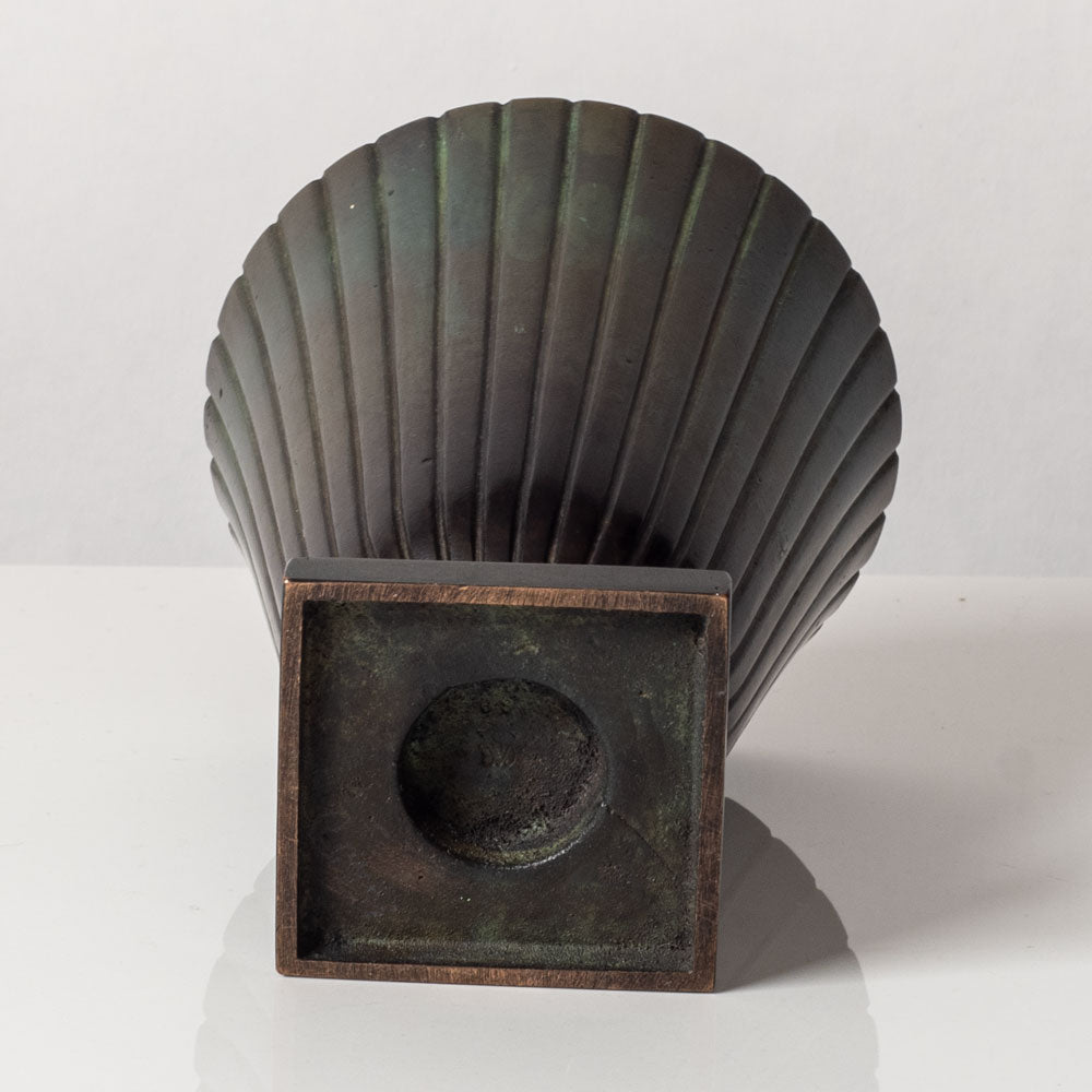 Just Andersen for GAB, Sweden, bronze ribbed footed vase L3537