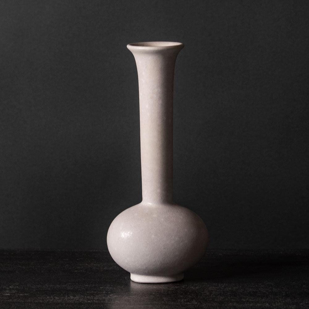Gunnar Nylund for Rörstrand, Sweden, long necked vase with matte white glaze J1542