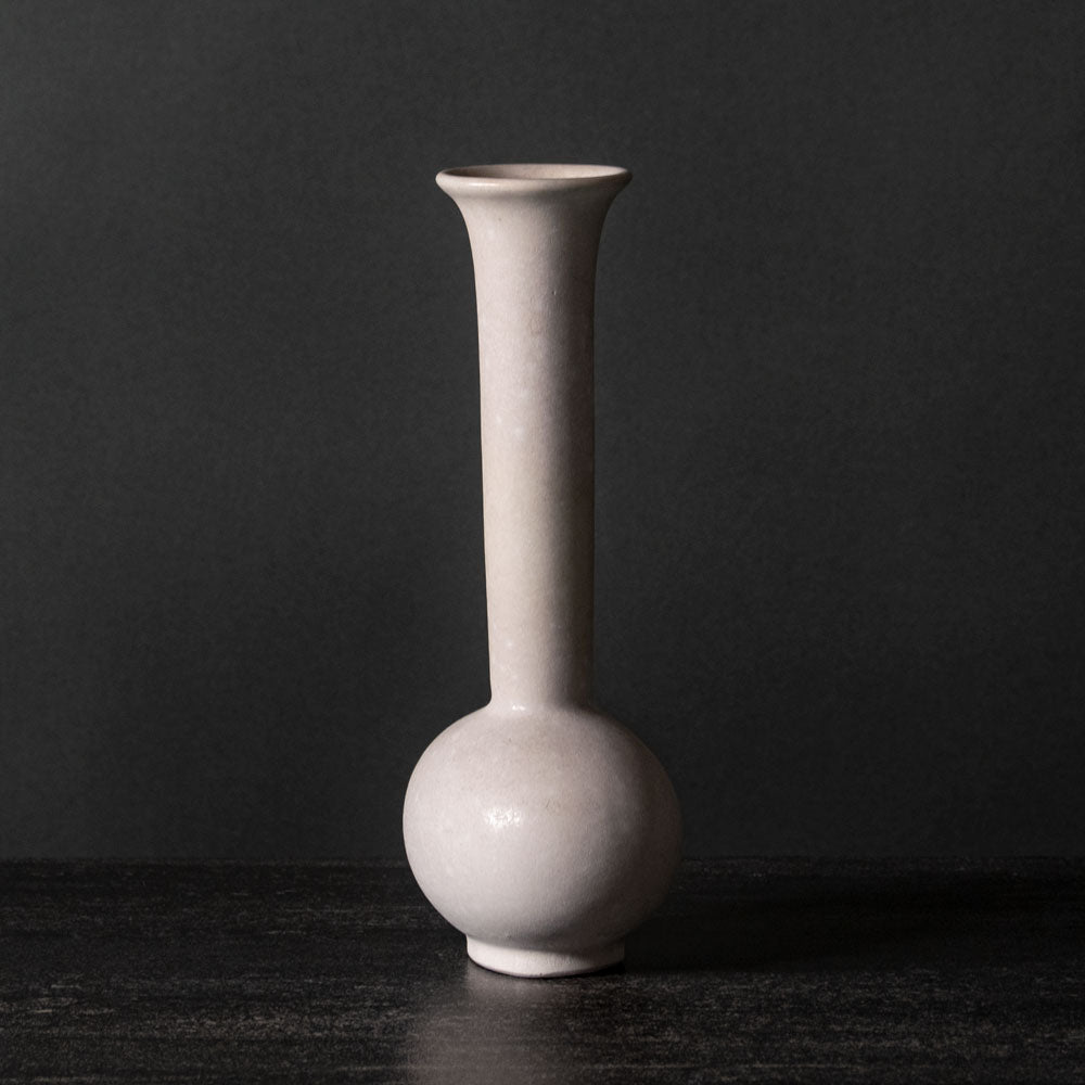 Gunnar Nylund for Rörstrand, Sweden, long necked vase with matte white glaze J1542