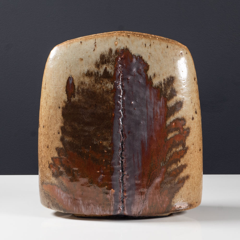 Gerald Weigel, own studio, Germany, unique stoneware vase with brown glaze E7420