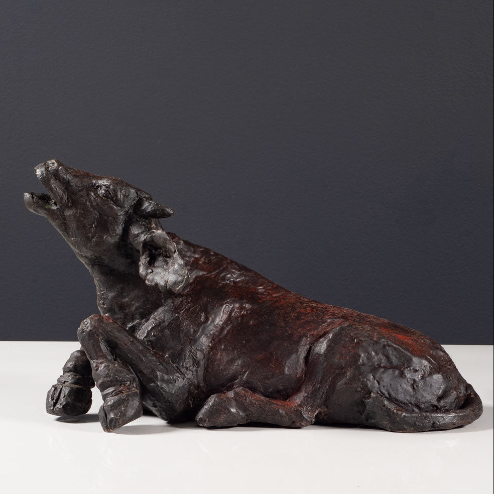 Elisabeth Nickles, US, bronze water buffalo sculpture EN1005