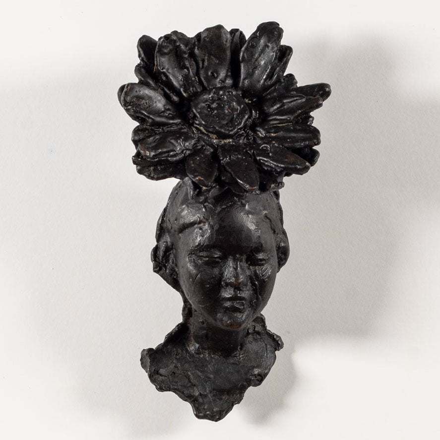 Elisabeth Nickles, US, bronze wall mounted "Nepali Flower Goddess" sculpture EN1001