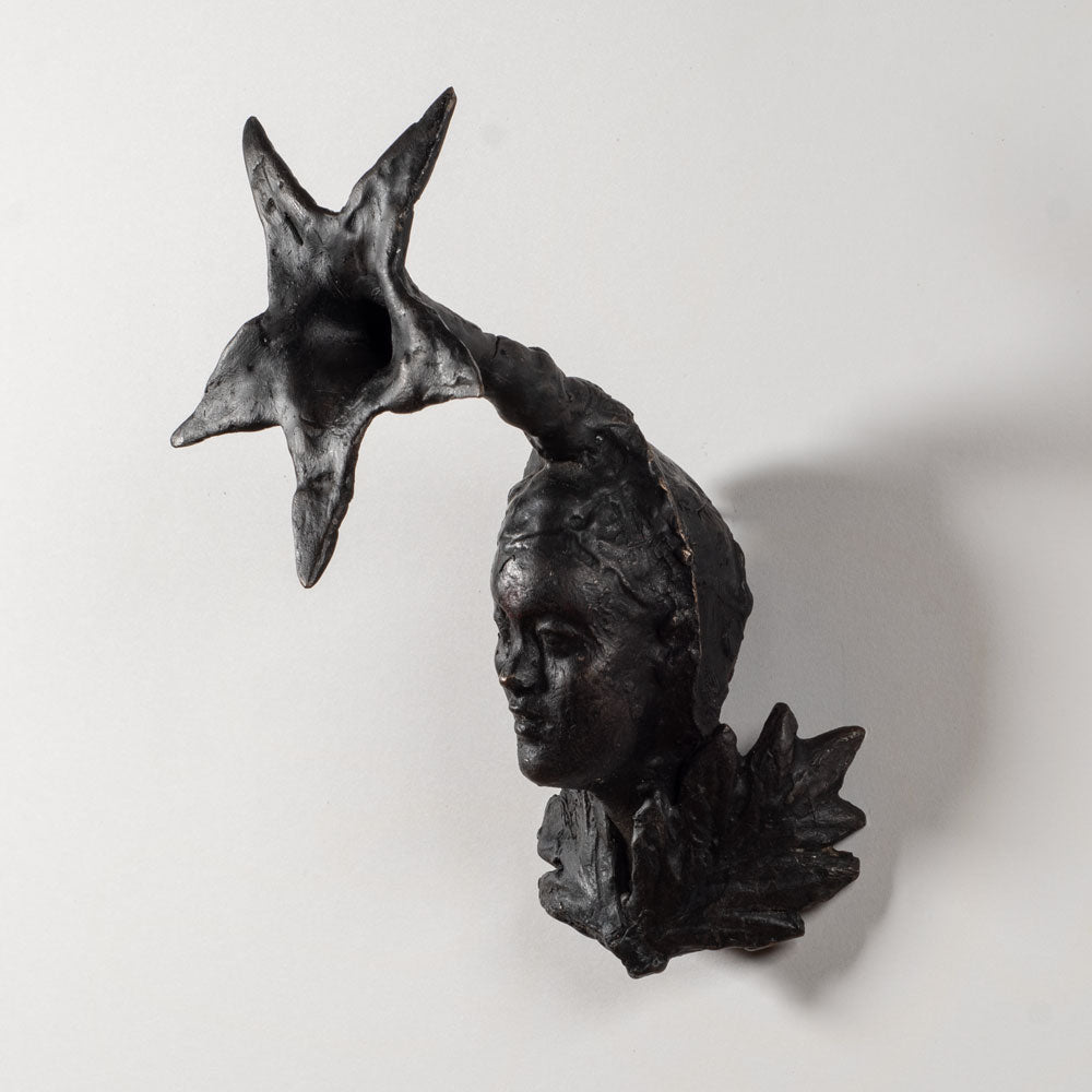 Elisabeth Nickles, US, bronze wall mounted "Nepali Flower Goddess" sculpture EN1003