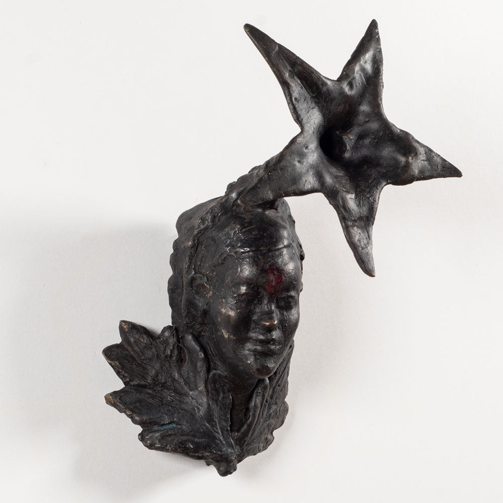 Elisabeth Nickles, US, bronze wall mounted "Nepali Flower Goddess" sculpture EN1003