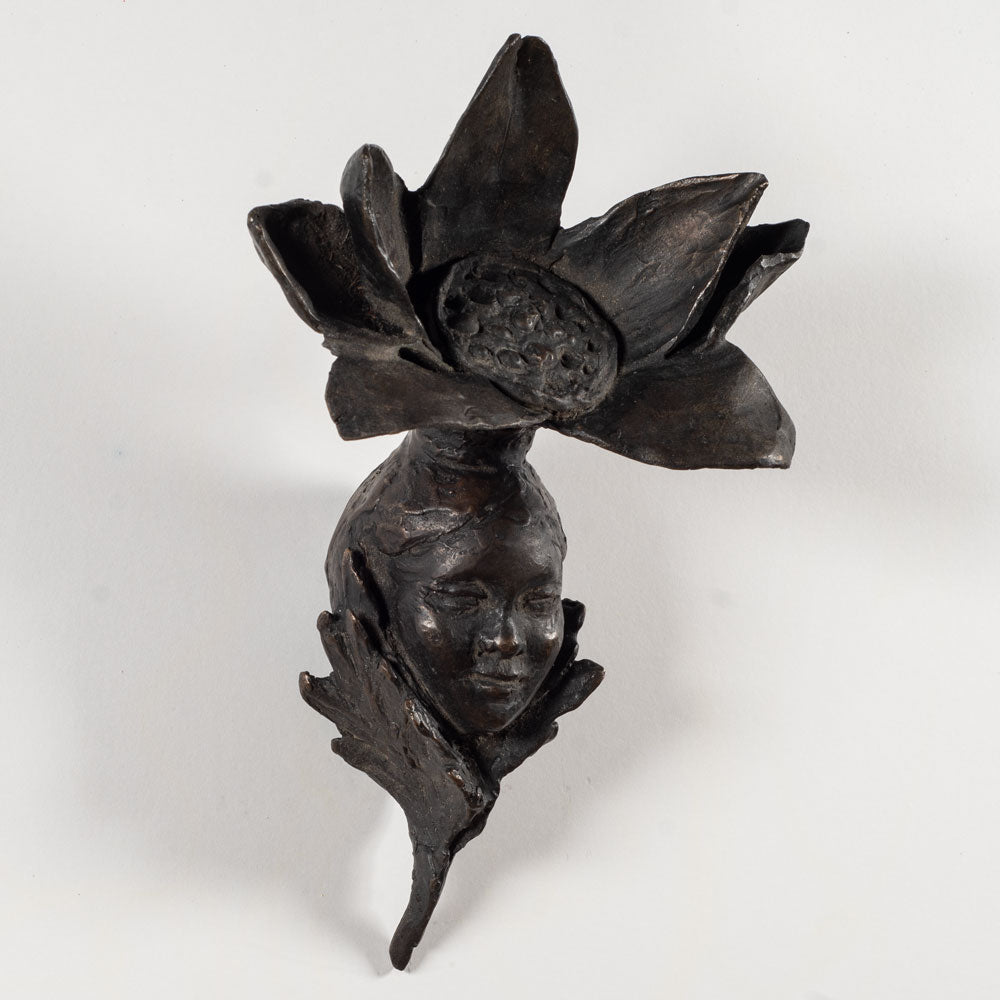 Elisabeth Nickles, US, bronze wall mounted "Nepali Flower Goddess" sculpture EN1004