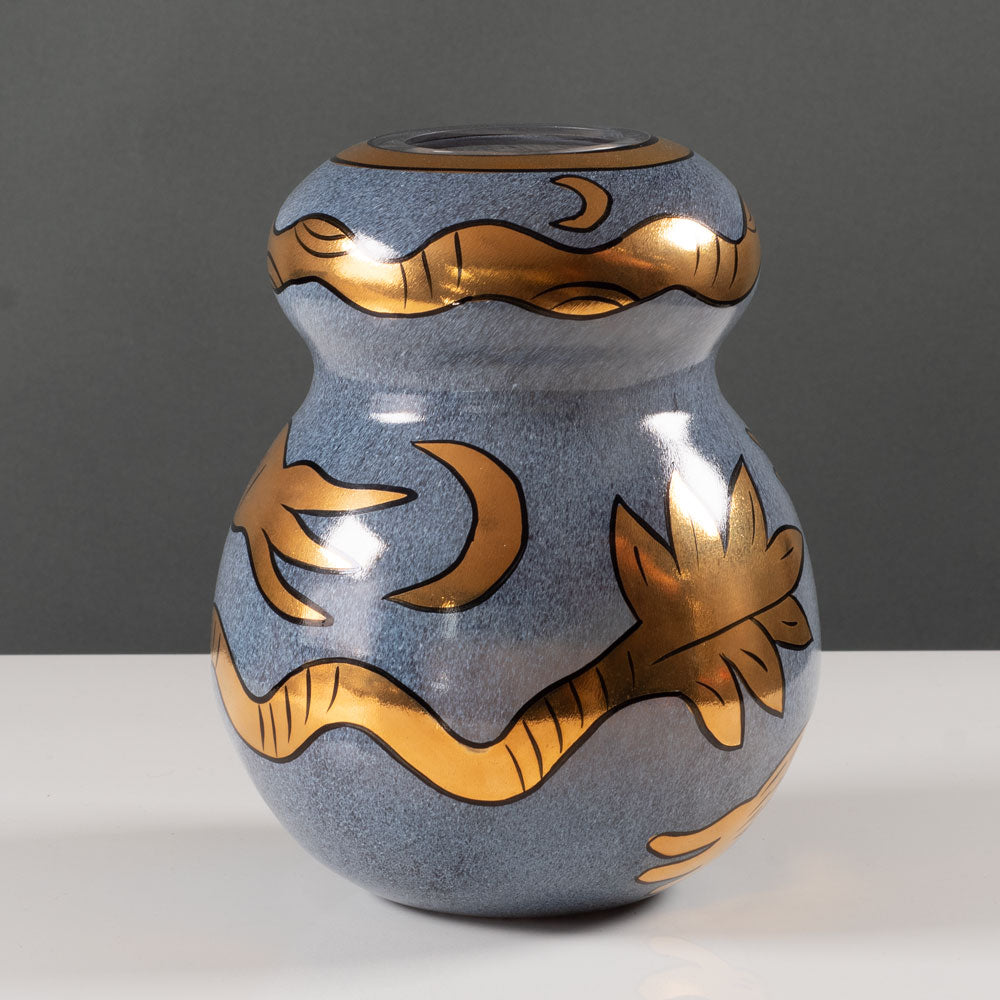 Ulrica Hydman Vallien for Kosta Boda, "Inka" glass vase with gold leaf decoration L3657
