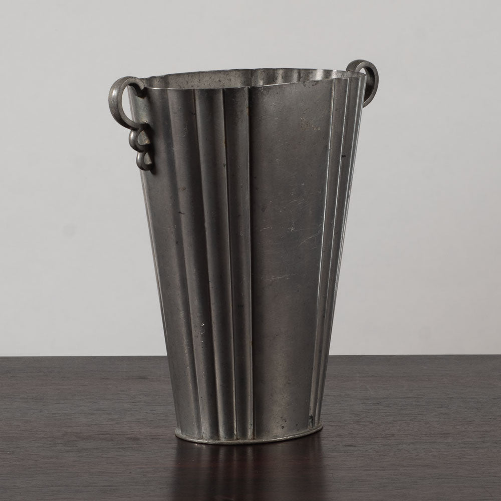 CG Hallberg, Sweden, large pewter handled vase L3678