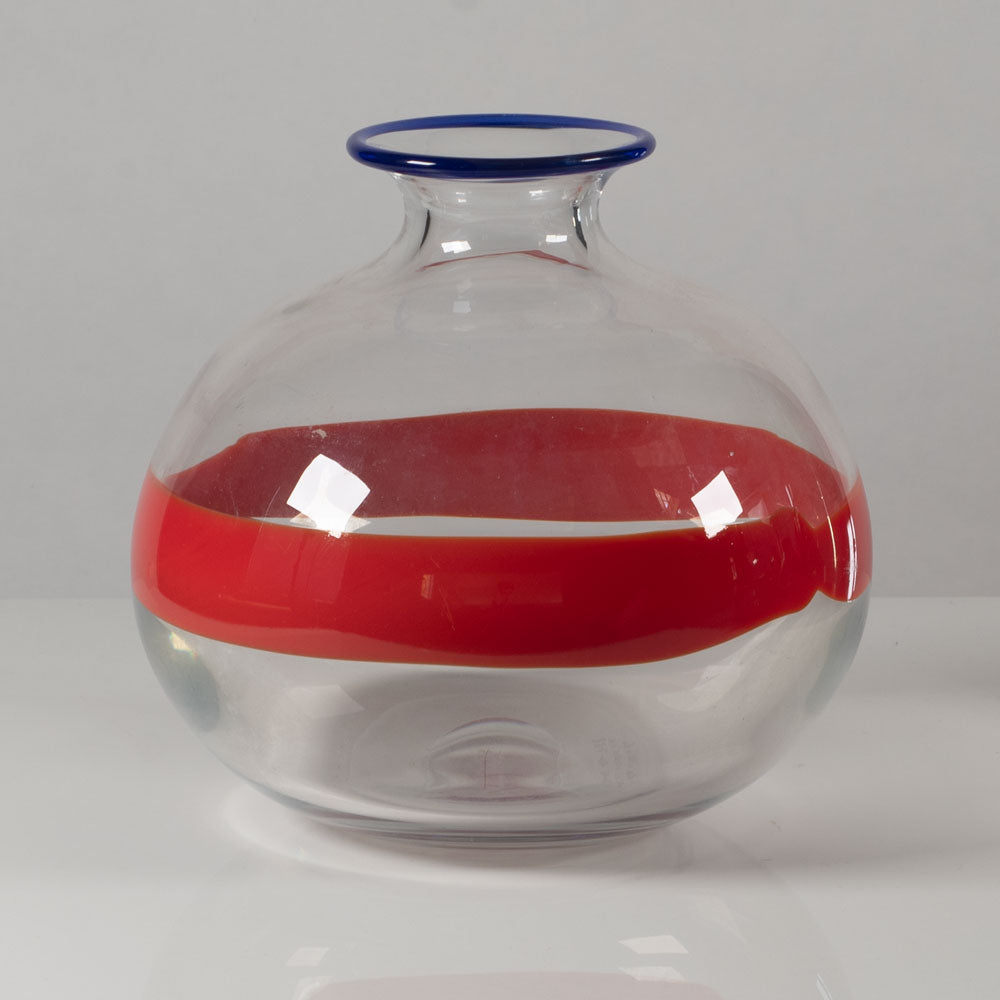 Ulrica Hydman Vallien for Boda, Sweden, round glass vase L3642