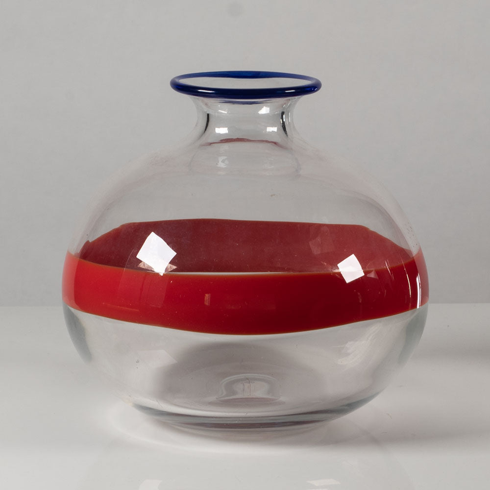 Ulrica Hydman Vallien for Boda, Sweden, round glass vase L3642