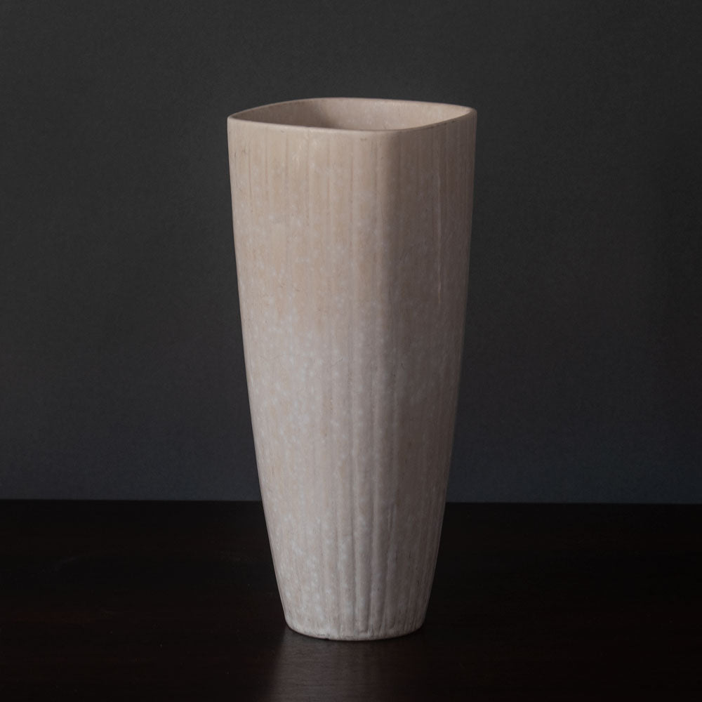 Gunnar Nylund for Rörstrand, Sweden, square-bodied vase with matte white glaze J1587
