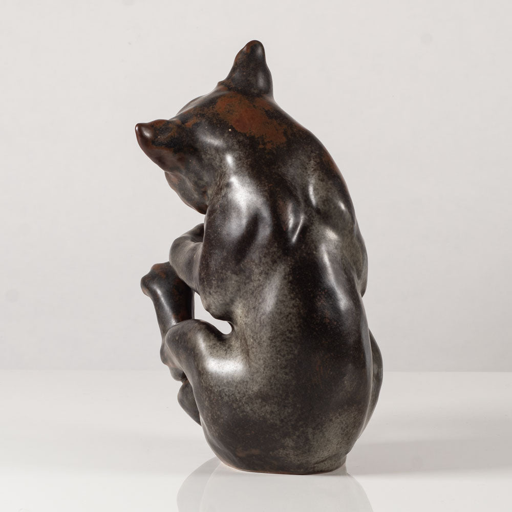 Jean Rene Gauguin for Bing & Grondahl, Denmark, wildcat figure with brown glaze L3660