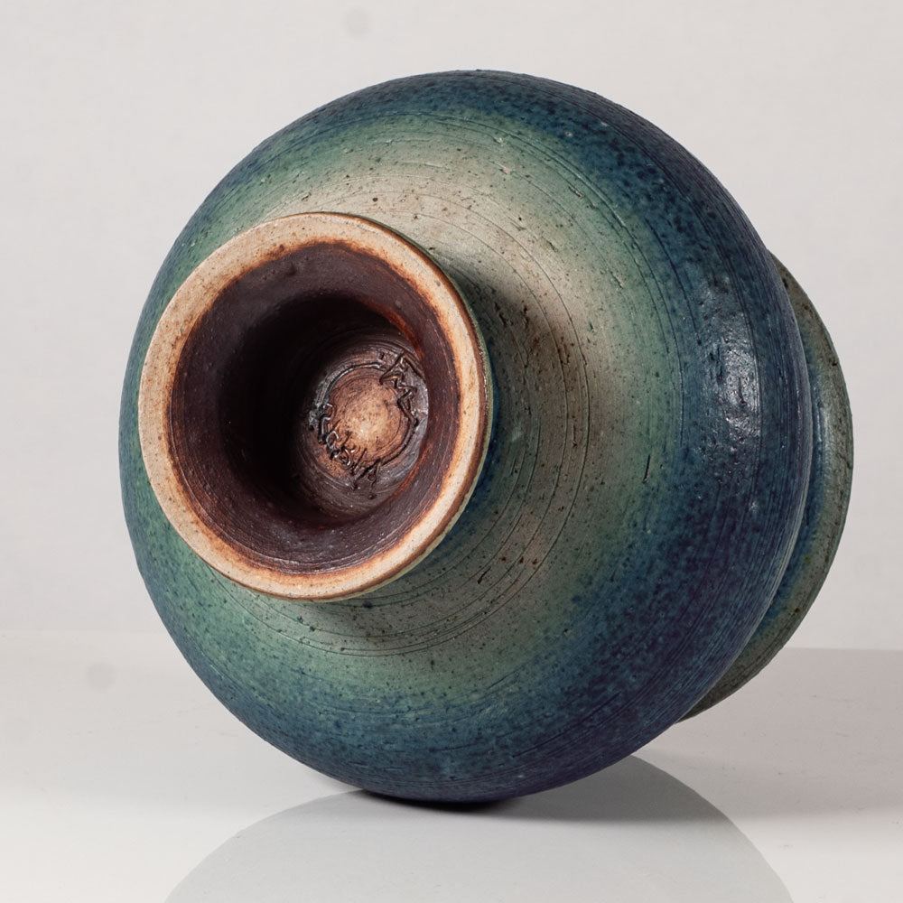 Francesca Mascitti Lindh for Arabia, Finland, large unique stoneware footed bowl L3630