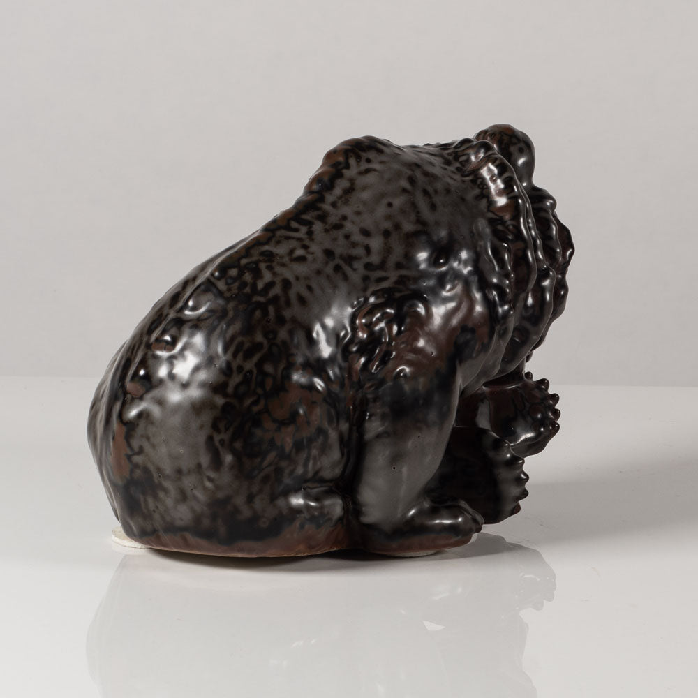 Trine Dreyer for Bing & Grondahl, Denmark, stoneware bear figure with dark brown glaze L3661