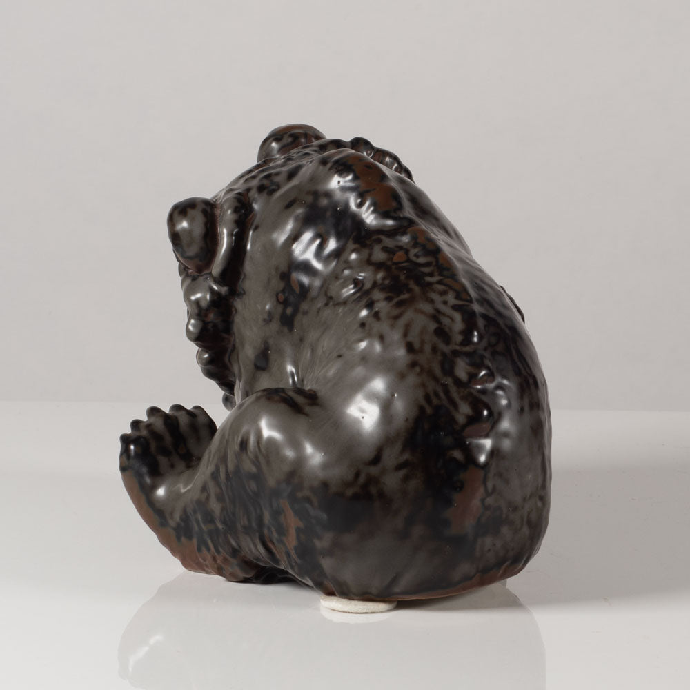 Trine Dreyer for Bing & Grondahl, Denmark, stoneware bear figure with dark brown glaze L3661