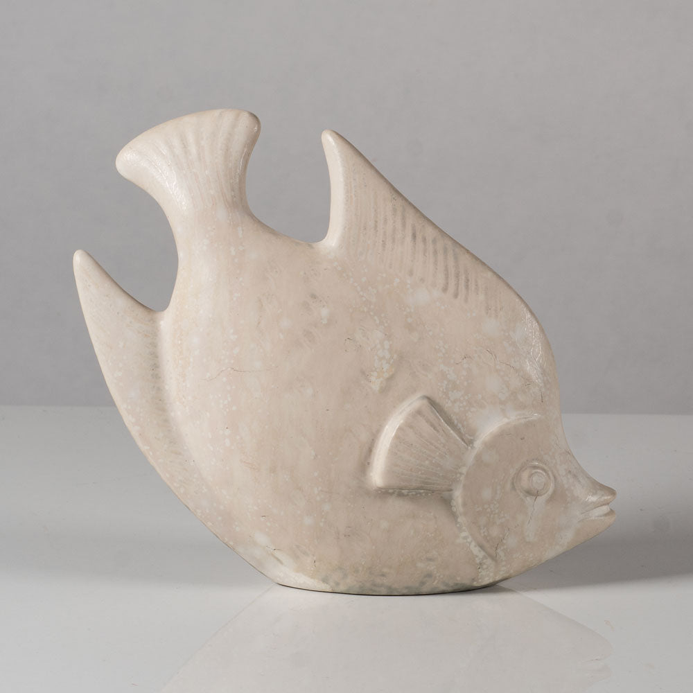 Gunnar Nylund for Rorstrand, stoneware fish figure with white glaze L3397