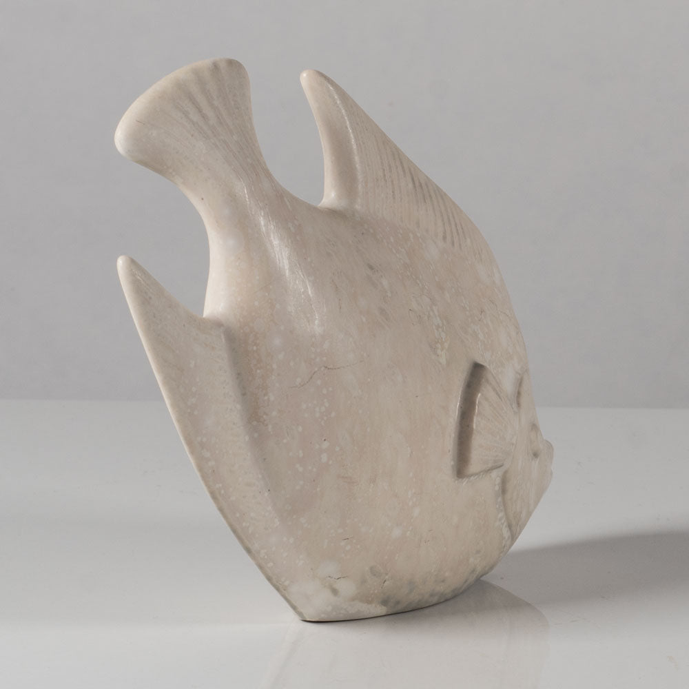Gunnar Nylund for Rorstrand, stoneware fish figure with white glaze L3397