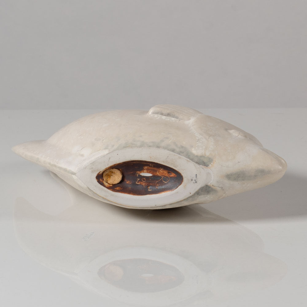 Gunnar Nylund for Rorstrand, stoneware fish figure with white glaze L3397