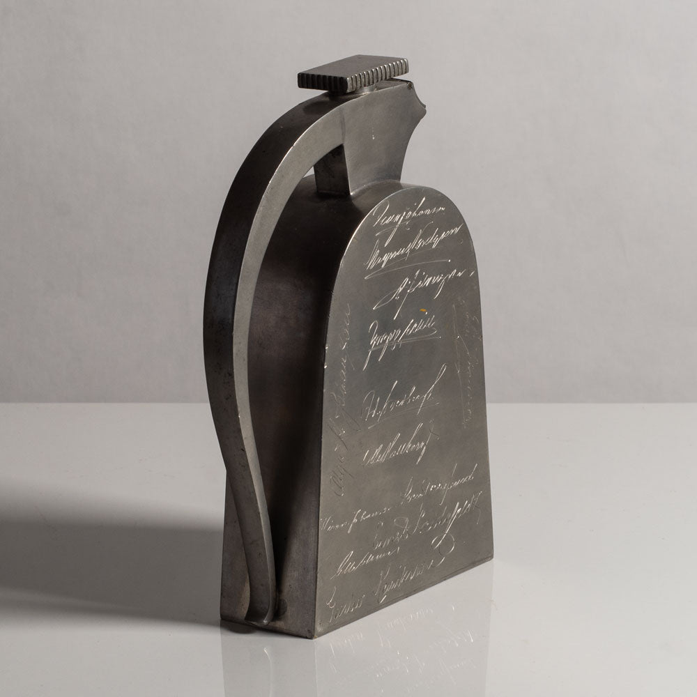 GAB Tenn, Sweden, art deco pewter jug with monogram L3696