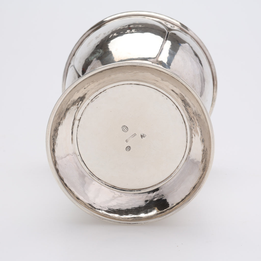 Christian F. Heise for Otto Friis, Denmark , art nouveau silver footed vase L3318