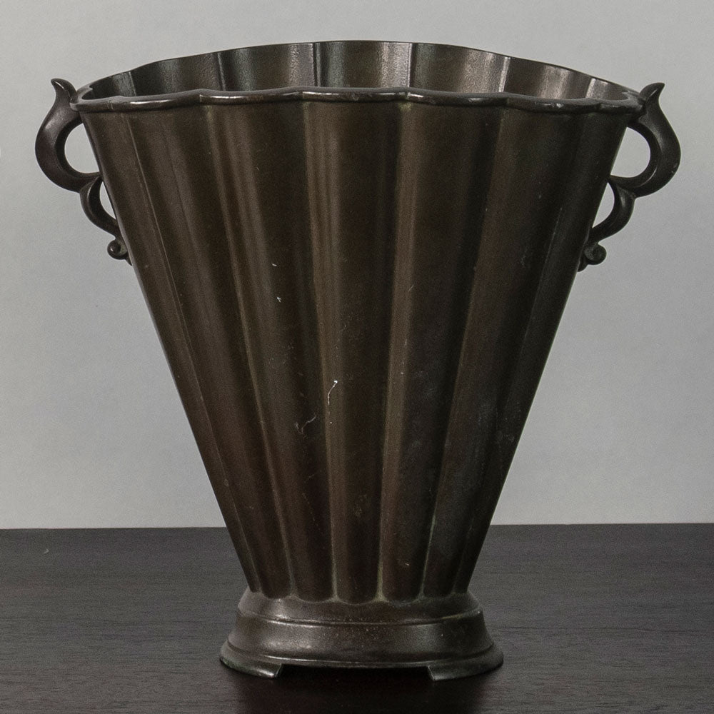 Just Andersen, Denmark, handled vase in disko metal J1483