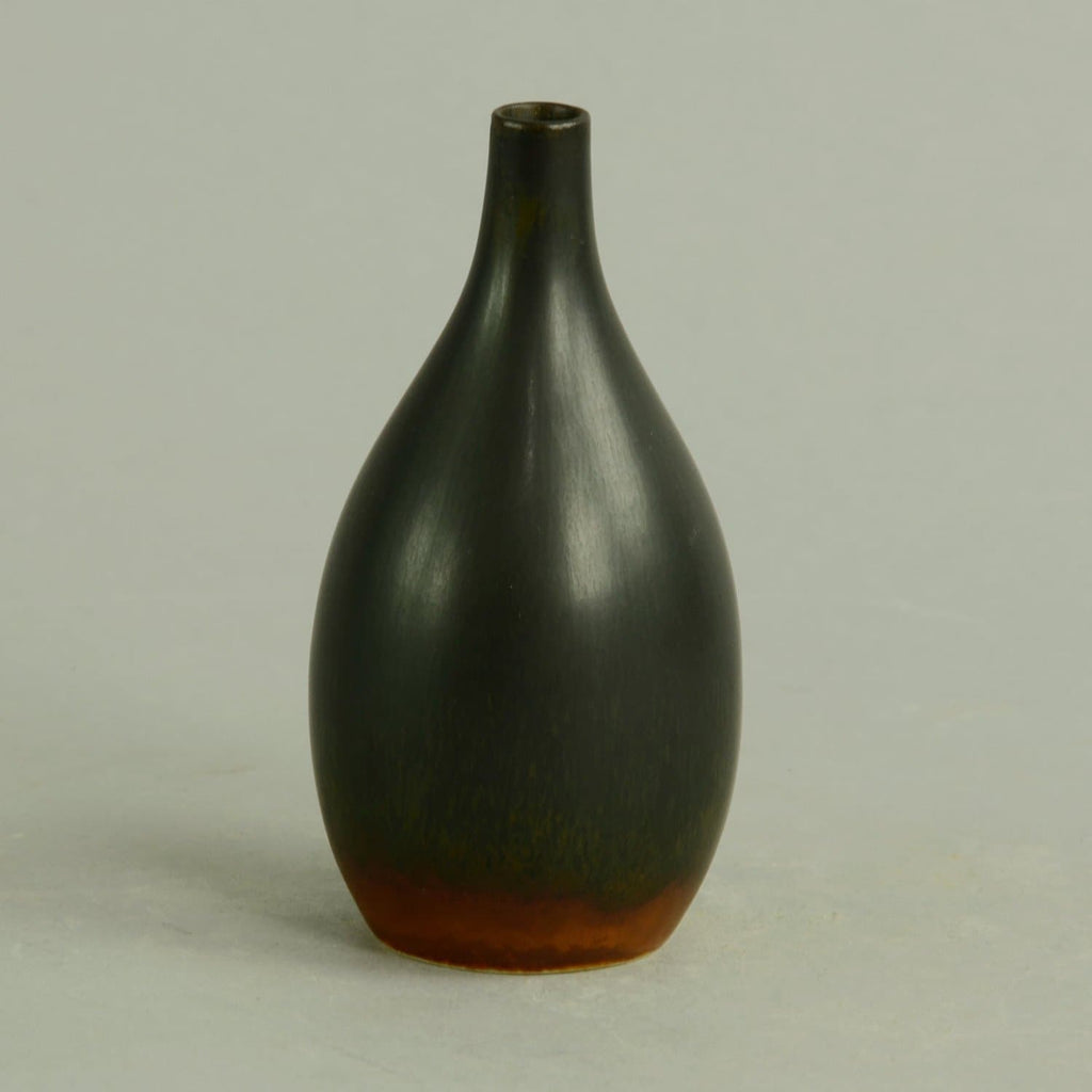 Group of five small dark brown vases by Carl Harry Stålhane for Rörstrand, Sweden