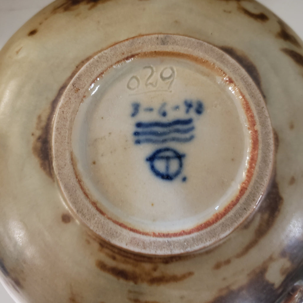 Thorkild Olsen for Royal Copenhagen unique vase with relief and Sung glaze J1021