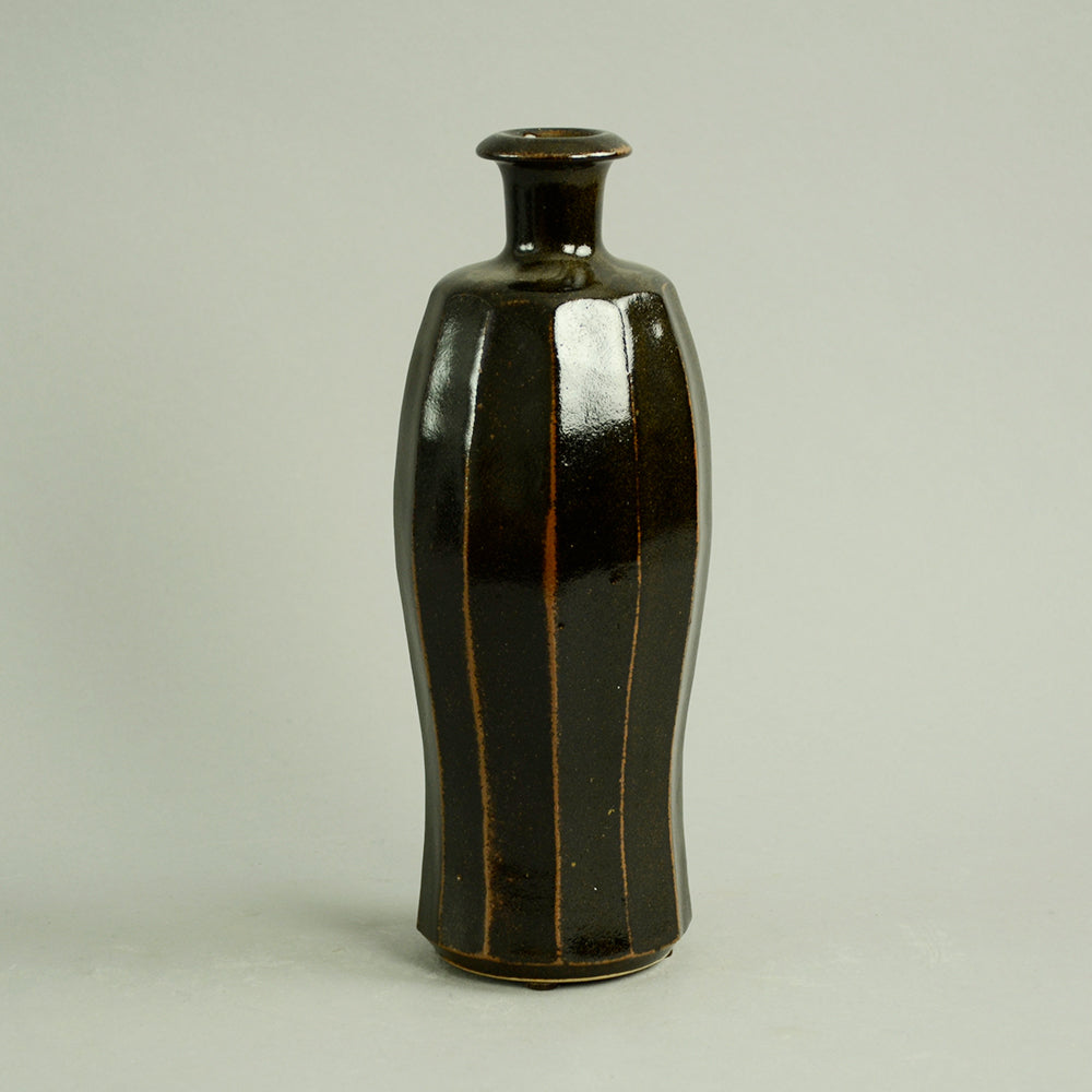 Group of vases with tenmoku glaze by Horst Kerstan