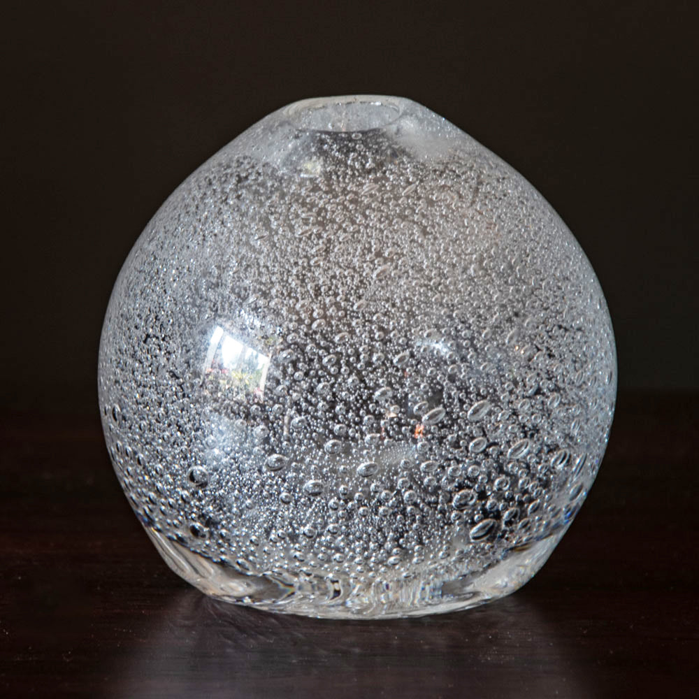 Tapio Wirkkala for Iittala, clear glass vase with internal bubbles H1168