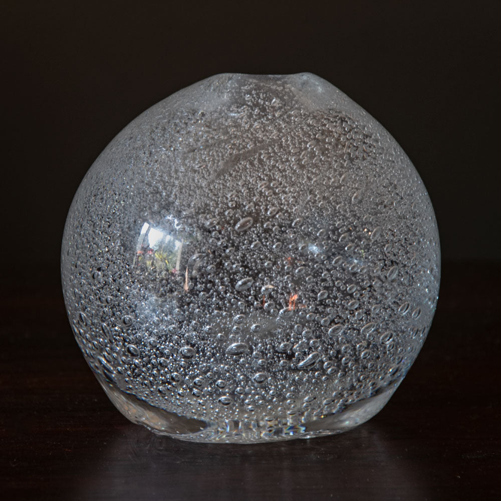 Tapio Wirkkala for Iittala, clear glass vase with internal bubbles H1168