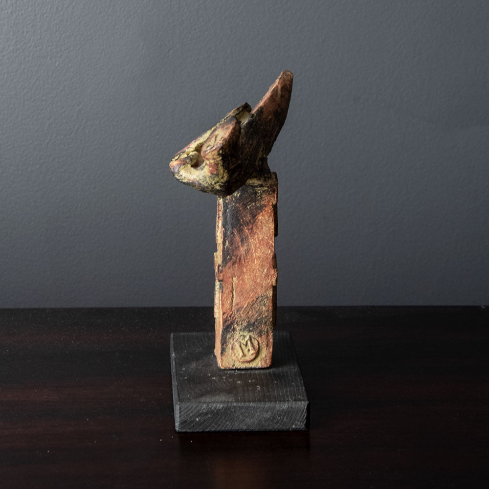 John Maltby, own studio, UK, stoneware figure of knight and shield H1322