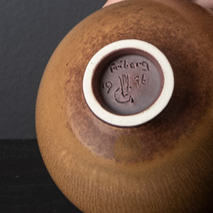 Berndt Friberg for Gustavsberg  vase with brown haresfur glaze H1142