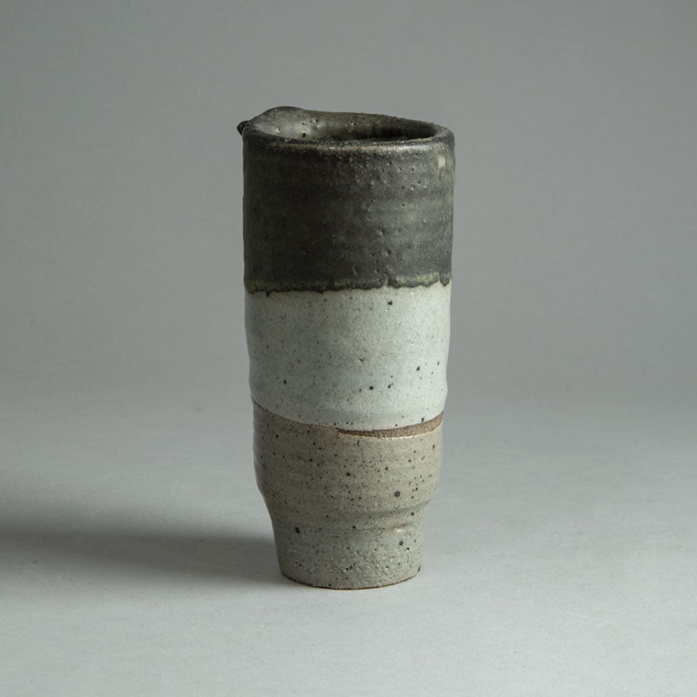 Antje Brüggemann-Breckwoldt, own studio, Germany, unique stoneware vase with gray glaze H1085