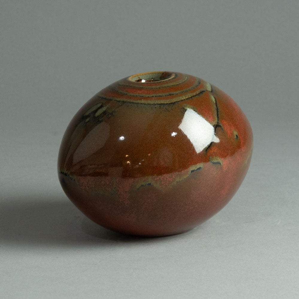 Wilhelm and Elly Kuch, Germany, stoneware vase with glossy brick-red glaze H1076