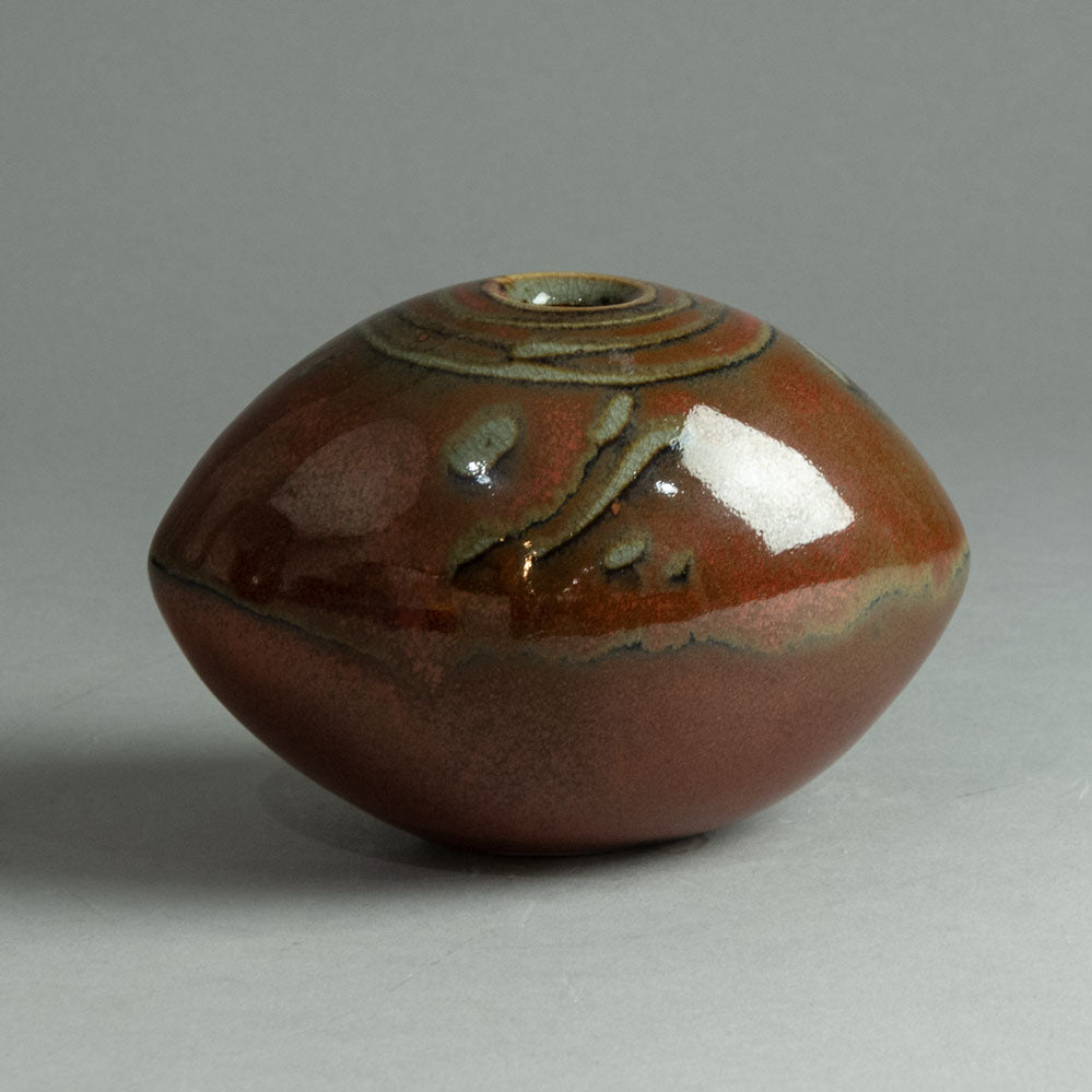 Wilhelm and Elly Kuch, Germany, stoneware vase with glossy brick-red glaze H1076