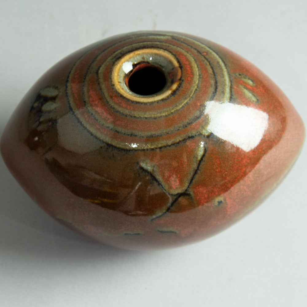 Wilhelm and Elly Kuch, Germany, stoneware vase with glossy brick-red glaze H1076