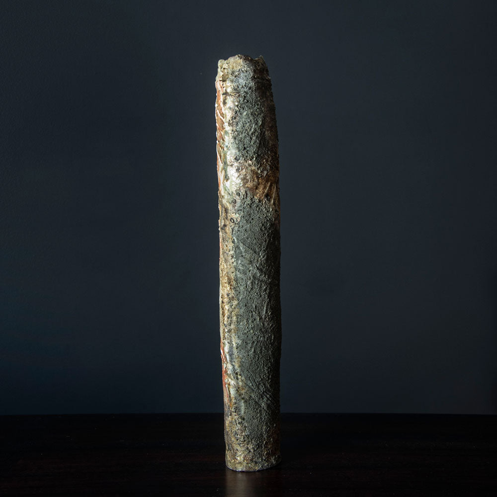 Pascal Geoffroy, France, anagama fired cylindrical stoneware vase H1330
